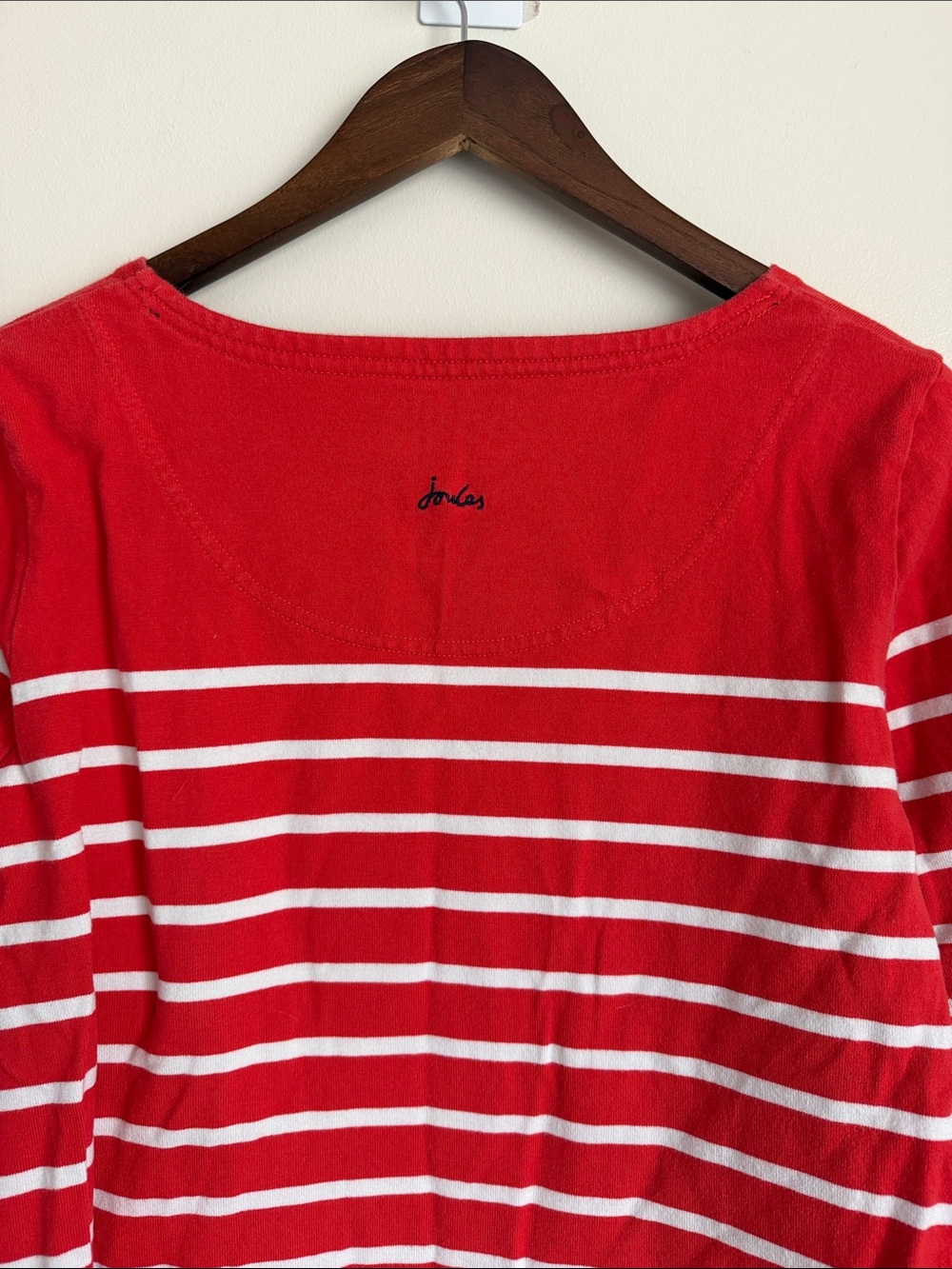 Joules Red & White Striped Long-Sleeve Tee with Dachshund Embroidery - Picture 9 of 10